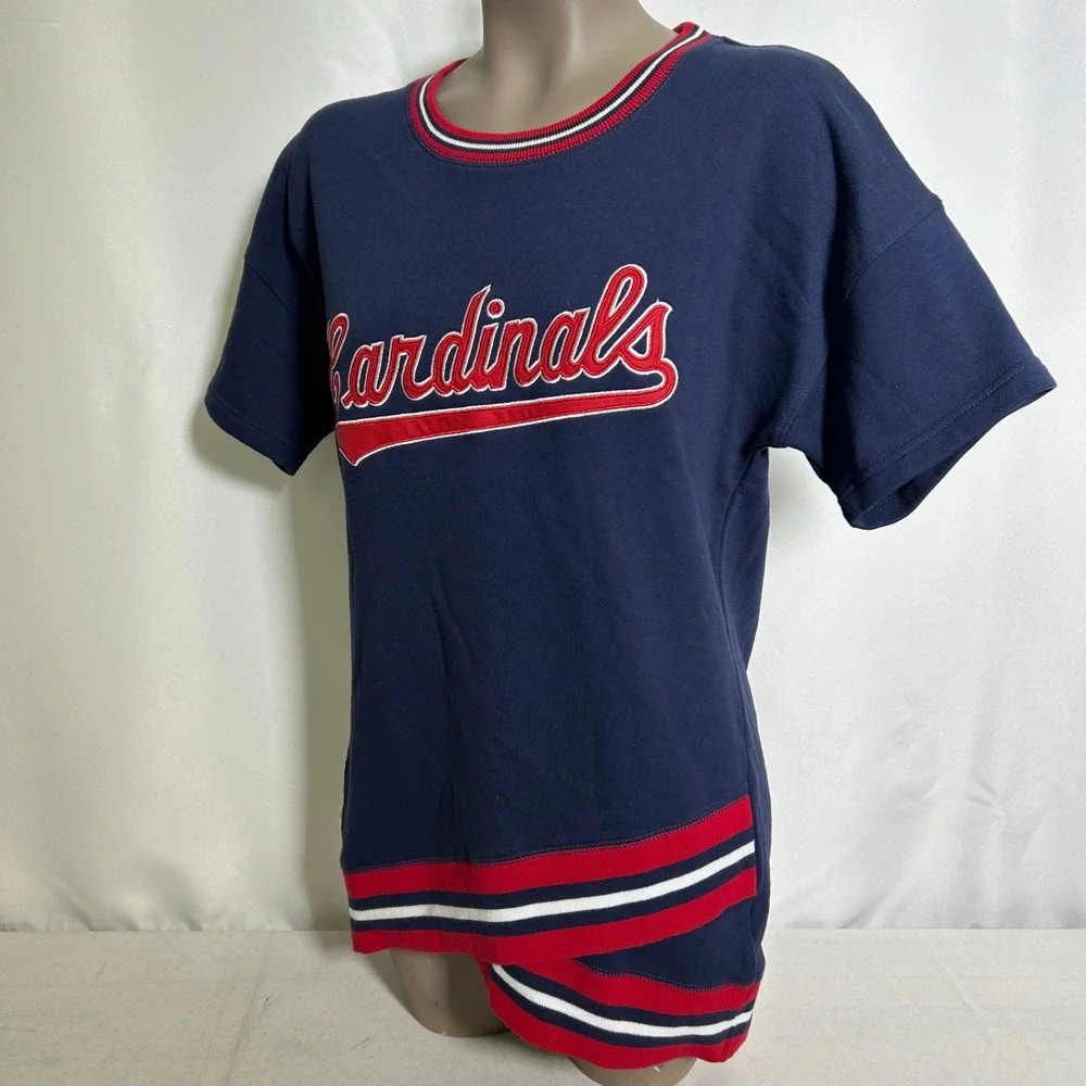 St Louis Cardinals MLB Mitchell & Ness Blue Cooperstown T-Shirt Women's SMALL